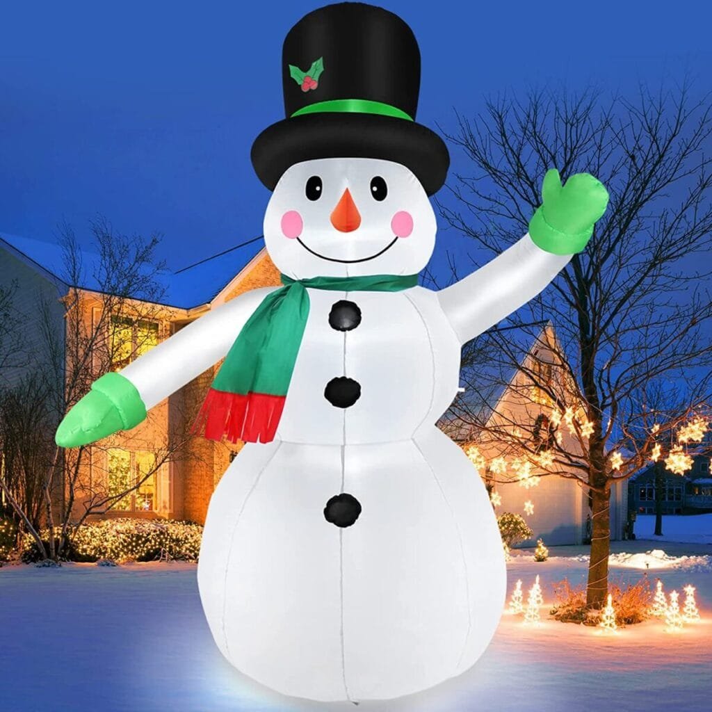 Muñeco de nieve inflable led gigante