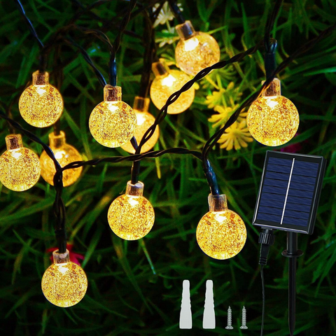 Luces de Navidad con cargador solar