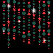 Guirnalda de papel de Navidad con círculos y estrellas