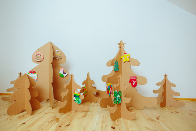 árbol de Navidad casero cartón