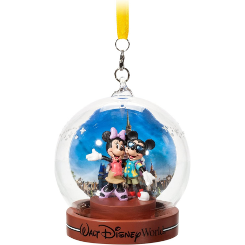 Disney Adorno de cúpula de cristal de Mickey y Minnie Mouse