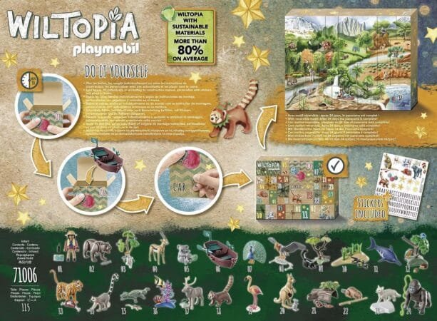 contenido del calendario de adviento wiltopia playmobil